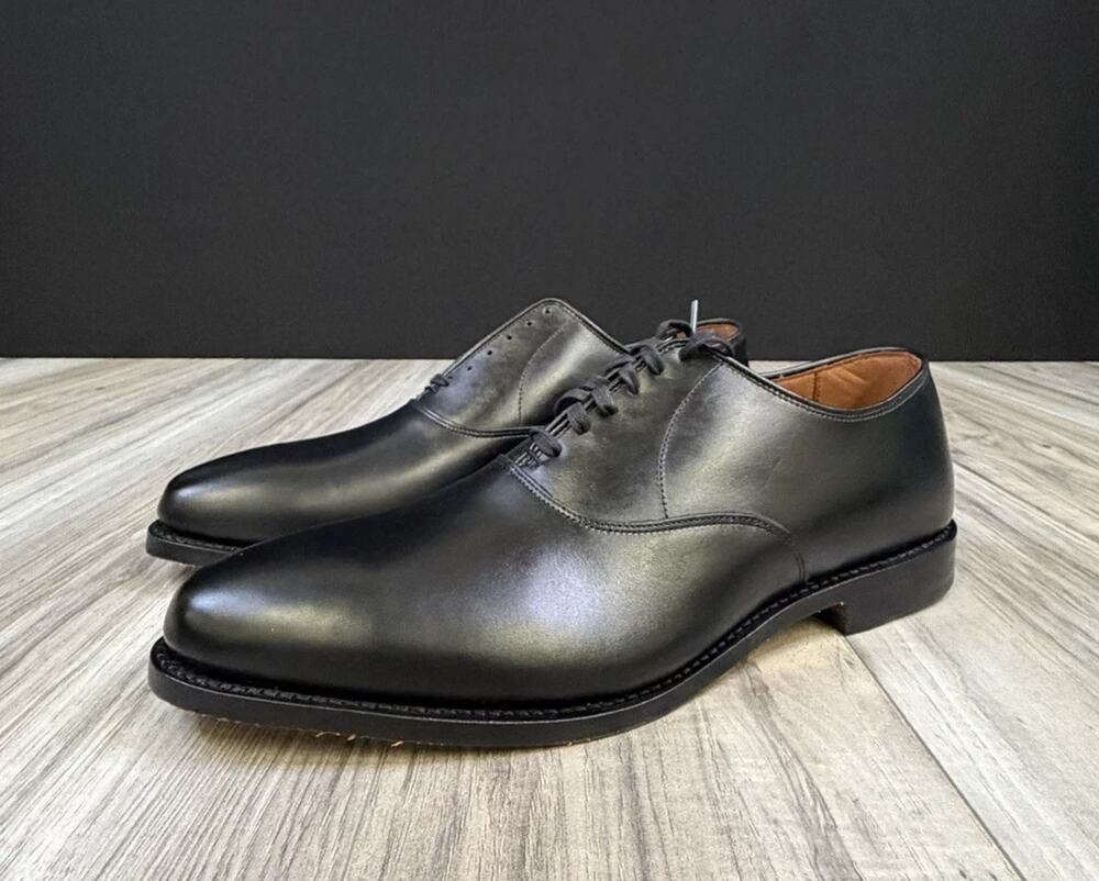 Allen Edmonds Carlyle Plain Toe Oxford Black Leather Dress Shoes Mens 11.5 D NEW